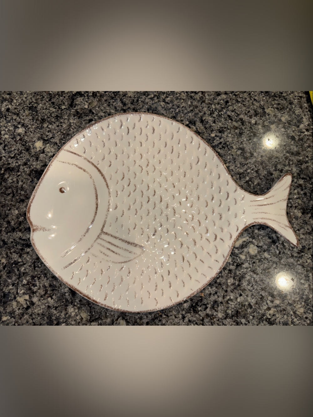 White Fish-Shaped Decorative Plate - Home Accents